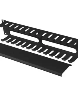 Lanberg кабел organizer 19 inches 2U with type A cover черен