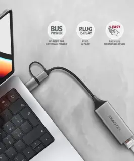 AXAGON ADE-TXCA USB-A/C 3.2 Ge n 1 LAN адаптер 1Gbit