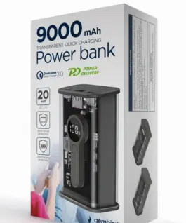 Alternative view of Gembird външна батерия прозрачен 9000 mAh QC3.0 черен