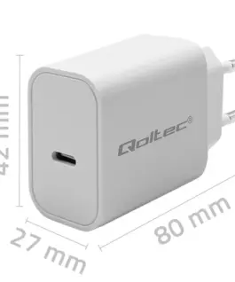 Alternative view of Qoltec Super Quick PD зарядно USB C, 20W, 5 12V
