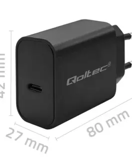 Alternative view of Qoltec Super Quick PD зарядно USB C, 20W, 5 12V