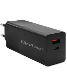 Qoltec GaN Power PRO зарядно 1xUSB C 1xUSB 100W