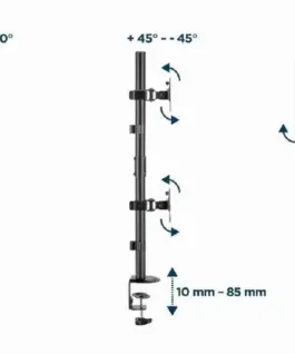 Gembird Mounting arm 2 monitors vertical 17-32 inch 9kg - Image 4