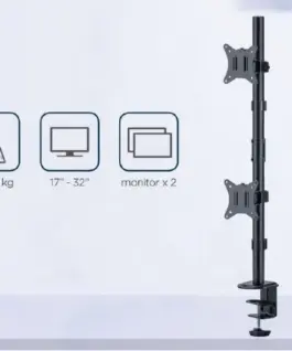 Gembird Mounting arm 2 monitors vertical 17-32 inch 9kg - Image 5