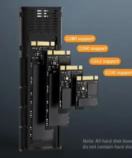 Alternative view of Qoltec Enclosure for drive M.2 SSD, SATA, NVMe, USB C