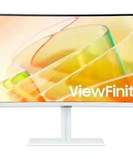 Samsung Monitor 34 inches ViewFinity S65CT VA 3440x1440 UWQHD 21:9 1xHDMI 1xDP 2xTB 4.0(90W/15W) 3xUSB 3.0 LAN 5ms 100Hz HAS speakers curved бял