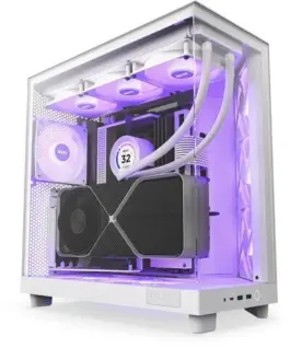 NZXT кутия за компютър H6 Flow RGB with window бял