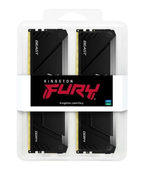 Kingston памет DDR4 Fury Beast RGB 16GB(2* 8GB)/3200 CL16 - Image 2