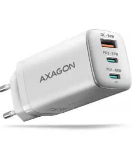 AXAGON ACU-DPQ65W GaN 3xport мрежово зарядно 65W бял