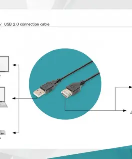 Digitus кабел за връзка USB A / miniUSB B M/M 1 m черен