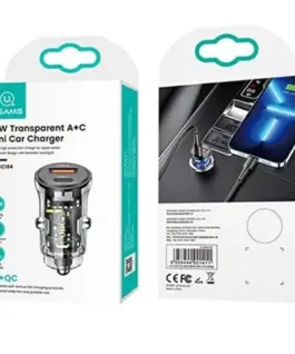 Alternative view of USAMS зарядно за кола 30W 1xUSB+1 1xUSB-C Fast charge