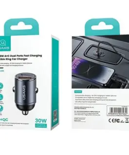 Alternative view of USAMS зарядно за кола 30W 1xUSB+ 1xUSB-C Fast Charge C38