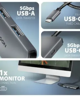AXAGON HMC-5H8K 2xUSB-A HDMI8K 1x USB-C PD100W USB-C