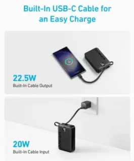 Anker външна батерия 335 20000 mAh 22.5W with USB-C кабел