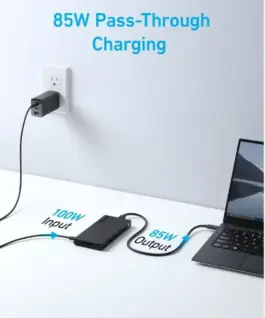 Anker 364 USB-C Dual Display 10-in-1 2x4K HDMI Eth черен Hub