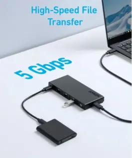Anker 364 USB-C Dual Display 10-in-1 2x4K HDMI Eth черен Hub