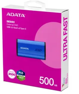 Alternative view of Adata външен SSD SE880 500 GB USB3.2A/C Gen2x2 Blue