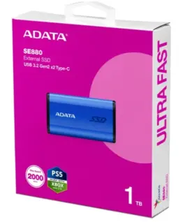 Alternative view of Adata външен SSD SE880 1TB USB3.2A/C Gen2x2 Blue