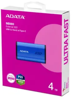 Alternative view of Adata външен SSD SE880 4TB USB3.2A/C Gen2x2 Blue