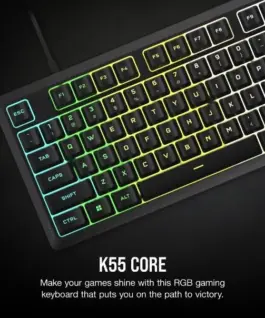 Alternative view of Corsair K55 Core RGB черен mechanical keyboard