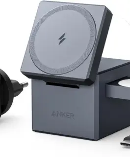 Anker 3-in-1 Cube MagSafe сив