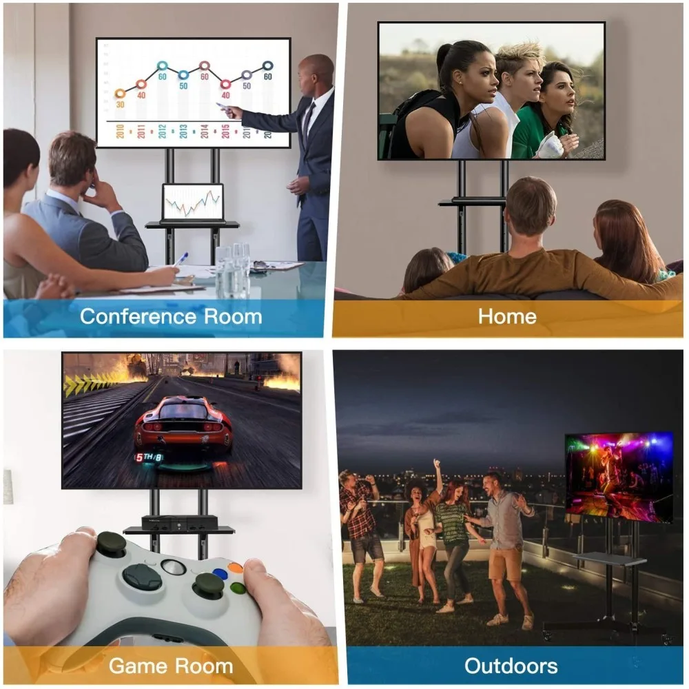 Techly Mobile stand for TV 37-70 inches, 50 kg, 2 shelves - Image 5