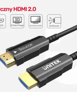Alternative view of Unitek HDMI Optic кабел 2.0 25m AOC 4K60Hz C11072BK-25M