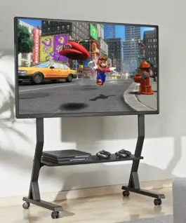 Alternative view of Techly Mobile TV stand 45-90 inches, 60 kg, AV shelf