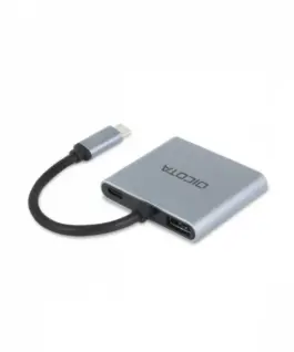 Alternative view of DICOTA USB-C Portable 4-in-1 D ock 4K 2xHDMI 100W PD