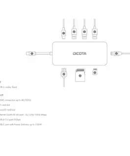 Alternative view of DICOTA USB-C 8-in-1 Multi Hub 4K PD 100W
