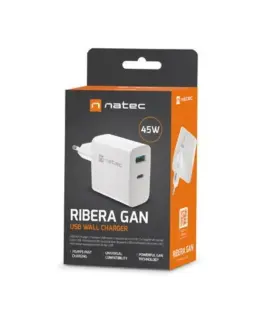 Natec RiberaGAN USB 45W мрежово зарядно