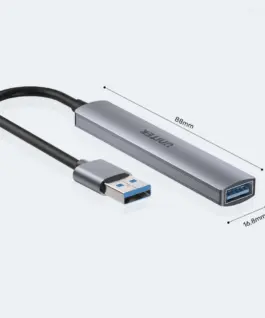 Alternative view of Unitek HUB USB-A, 3x USB-A 2.0, 1x USB-A 5 Gbps Alu
