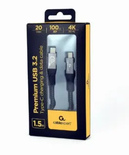 Alternative view of Gembird Premium USB-C 3.2 gen 2 20 Gbps 100W 1.5m PD