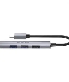 Alternative view of Unitek HUB USB-C, 3x USB-A 2.0 1x USB-A 5 Gbps alu