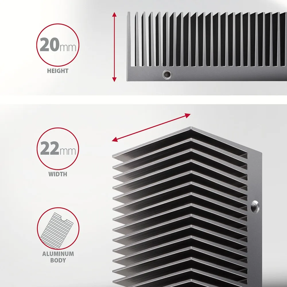 AXAGON CLR-M2XT passive ALU heatsink M.2 20mm heigh - Image 3
