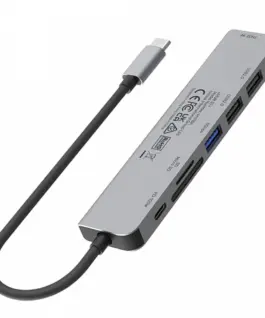 Unitek HUB USB-C 7in1 Aluminium PD 100W