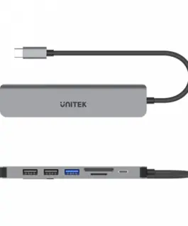 Unitek HUB USB-C 7in1 Aluminium PD 100W