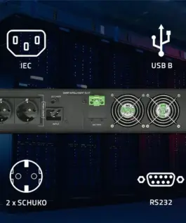 Qoltec UPS for RACK | 2kVA | 2000W | Power Factor 1.0| LCD | On-line