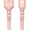 TB кабел USB - USB C 1 m silicon розов