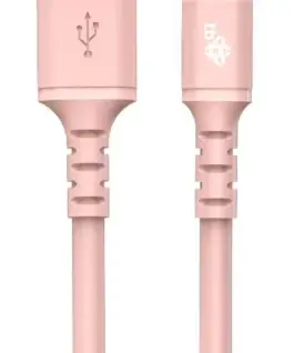 TB кабел USB - USB C 1 m silicon розов