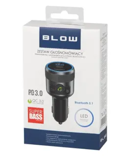 BLOW Transmiter FM Bluetooth5.1 + QC3.0 + PD 24W
