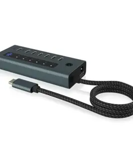 Alternative view of IcyBox ICY BOX IB-HUB1457-C31 7 port Type C HUB, PSU