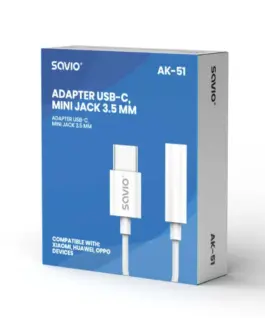 Savio адаптер AK-51 USB-C – Mini Jack 3