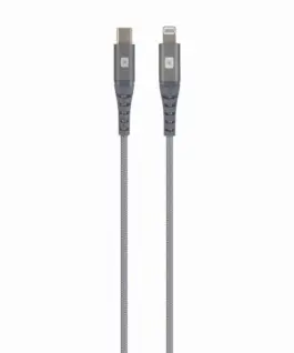 Кабел Skross USB-C - Lightning Метална оплетка 2.0 м Сив