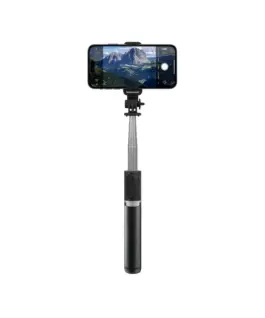 CRONG Compact selfie stick Bluetooth tripod черен