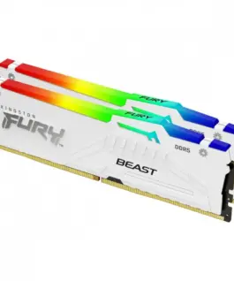 Kingston памет DDR5 Fury Beast RGB 64GB(2*32GB)/6000 CL30 EXPO бял