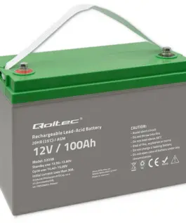 Qoltec Battery AGM 12V 100Ah max. 30A