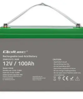 Qoltec Battery AGM 12V 100Ah max. 30A