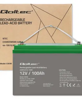 Qoltec Battery AGM 12V 100Ah max. 30A