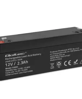 Qoltec AGM battery 12V 2.3Ah max. 34.5A